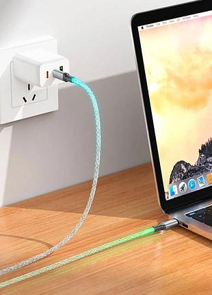 Кабель hoco shine charging data cable for type-c to type-c gray ( ) 4