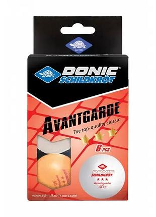 М'ячі для настільного тенісу 6 штук donic avantgarde 3* помаранчевий 40+