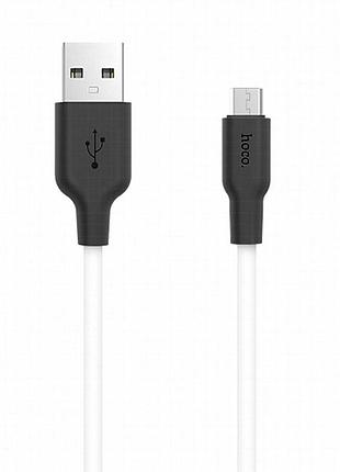 Дата кабель hoco x21 plus silicone microusb cable (1m) черный / белый 2