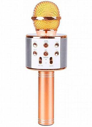 Караоке микрофон-колонка ws858 rose gold