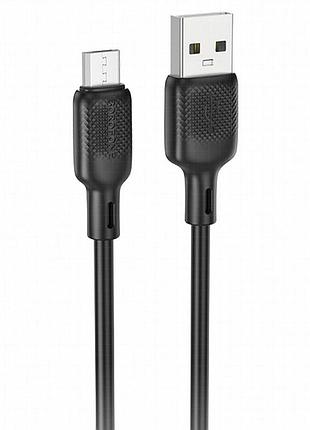 Дата кабель borofone bx113 lenny usb to microusb 2.4a (2m) black