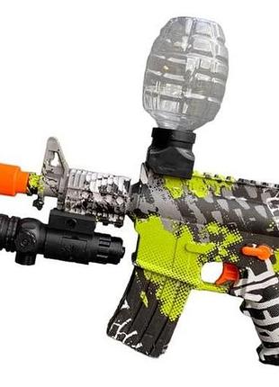 Игрушечный автомат гелевый с глушителем на аккумуляторе орбизы лазерный прицел дуло светиться