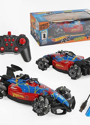 Трюкова гоночна машина всюдихід на радіокеруванні hot wheel людина павук / ефект диму, парогенератор / 35см