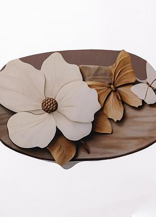 Коврик для ванной комнаты с 3d эффектом petal relief 58*38 см диатомитовый коричневый hp-42-35