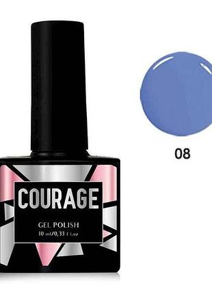 Гель-лак 10мл для нігтів №008 ніжно-синій тм courage