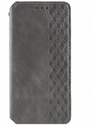 Кожаный чехол-книжка getman cubic (pu) для samsung galaxy a55 серый