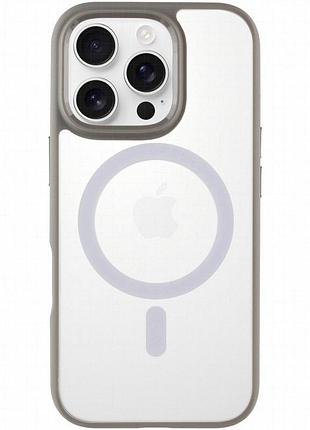 Tpu+pc чехол blueo skin friendly frosted with magnetic fit для apple iphone 16 pro (6.3") серый / grey