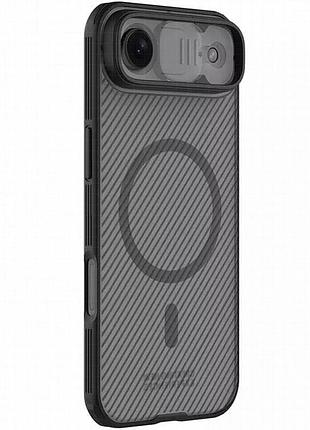 Карбоновая накладка nillkin camshield pro magnetic для apple iphone 17 air (6.5") transparent black