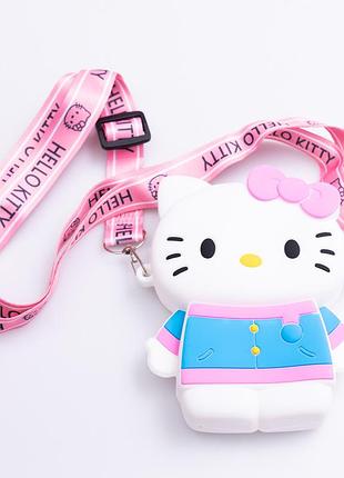 Детская силиконовая сумочка hello kitty 13*10*3 см белый hp-55-1w