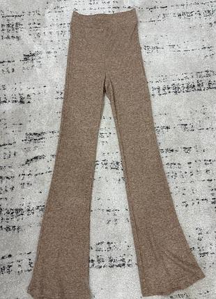Женские трикотажные брюки в клеш, размер xs-s