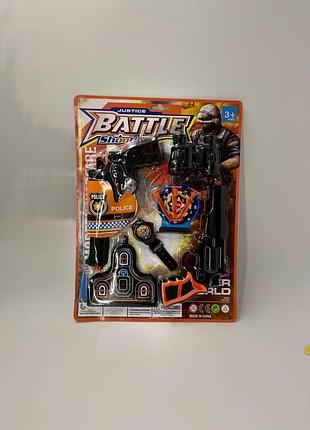 Поліцейський ігровий комплект justice battle shooting з пістолетом та аксесуарами