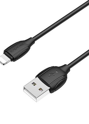Кабель borofone usb to ip.,, pvc, tpe connectors, black ( )