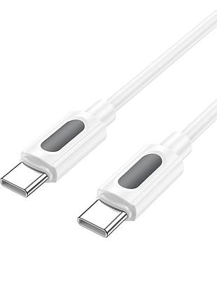 Кабель borofone structure silicone charging data cable c to c white ( )