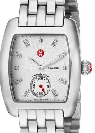 Оригінальний жіночий годинник преміум-класу michele urban mini diamond  ювелірний з вкрапленнями діамантів