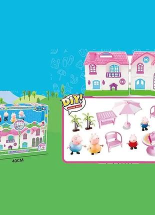 Домик peppa pig (4 фигурки героев, подвижные детали, аксессуары, в коробке) yq 101