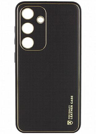 Кожаный чехол xshield для samsung galaxy s24 черный / black