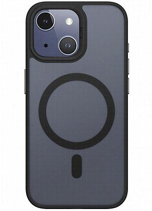 Tpu+pc чехол blueo skin friendly frosted with magnetic fit для apple iphone 15 (6.1") черный / black