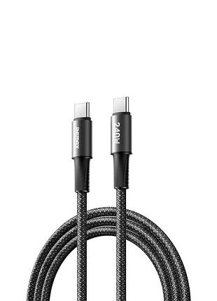 Кабель remax windspeed series fast charging aluminum alloy braided data cable (c-c) - black. ( )