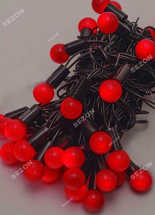 Шарики 18мм led, 7м+ переходник, красный