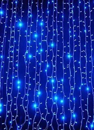 Штора led 3м*3м, ( ліній) синя