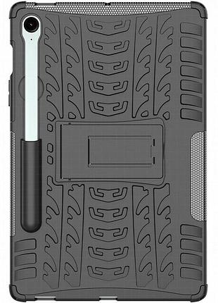 Tpu+pc чехол protector stand для samsung galaxy tab s9 / s9 fe / s10 fe (pen slot) black