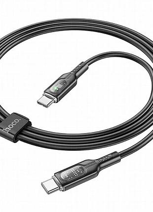 Дата кабель hoco u120 transparent explore intelligent power-off pd 60w type-c to type-c (1.2m) black 4