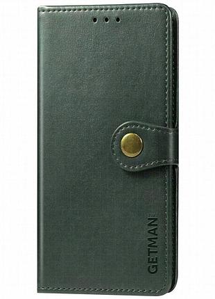 Кожаный чехол-книжка getman gallant (pu) для xiaomi poco x3 nfc / poco x3 pro зеленый