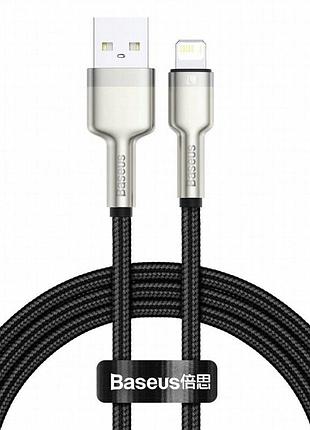 Дата кабель baseus cafule metal usb to lightning 2.4a (1m) (caljk-a0) black