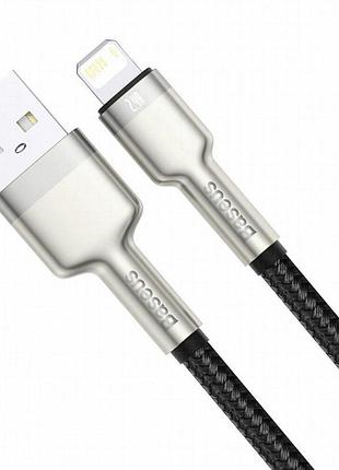 Дата кабель baseus cafule metal usb to lightning 2.4a (1m) (caljk-a0) black 4