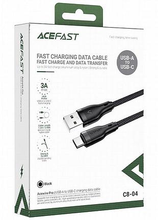 Дата кабель acefast c8-04 usb to type-c 3a (1.2m) black 2