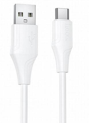 Дата кабель hoco x124 bien silicone usb to type-c 3a (1m) white