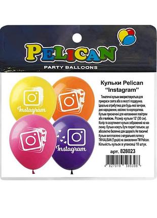 Кульки pelican "(30сm) "instagram" стор., 10шт/уп