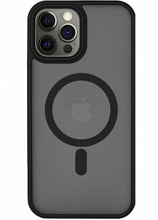 Tpu+pc чехол metal buttons with magnetic fit для apple iphone 14 pro max (6.7") черный / black