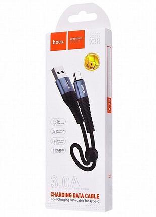 Дата кабель hoco x38 cool type-c (0.25m) черный 5