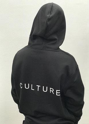 Мужская толстовка\ худи премиум с надписью - "culture".