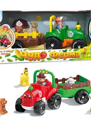 Трактор музыкальный 37586 (12/2) "wtoys", озвучивание украинской мовою, подсветка фар, стишки, ка