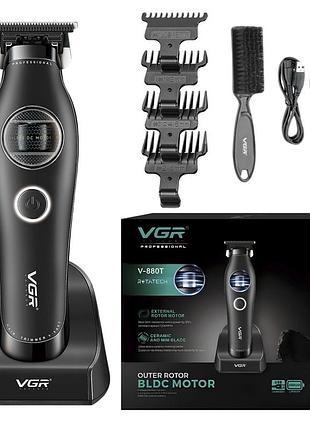 Тример vgr black, external rotor motor, mim blade, насадки, док-станція