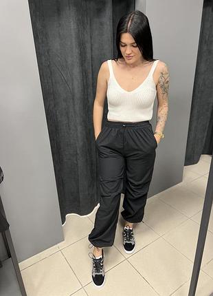 Брюки женские черные из плащёвки s, m, l, xl