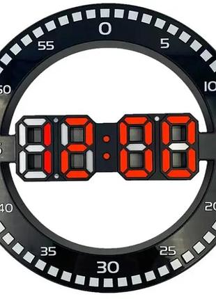 Годинник електронний настільний з led-підсвіткою 30х30 см годинник із календарем і термометром ( )
