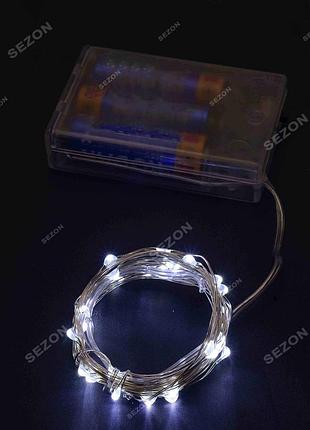 Роса на батарейках led, 2м, білий