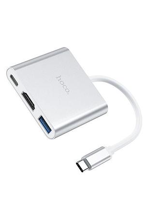 Usb-хаб hoco easy use type-c adapter(type-c to. ) silver ( ) 3