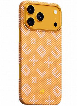 Tpu+pc чехол blueo gilded tactile woven with magnetic fit для apple iphone 17 pro (6.3") orange