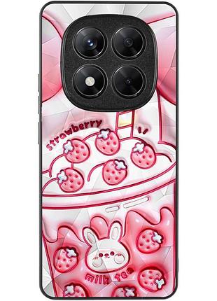 Tpu+pc чехол prisma fluffie для xiaomi redmi note 14 pro 5g strawberry 2