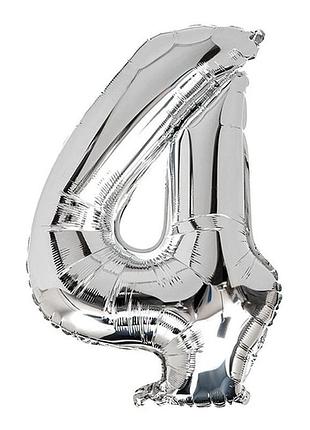 Фольгована цифра розмір 35см срібло