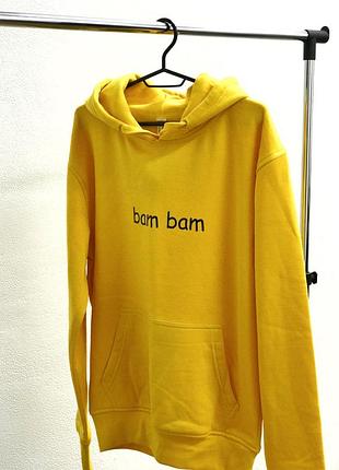 Жіноча толстовка/ худі unisex з написом "bam bam".