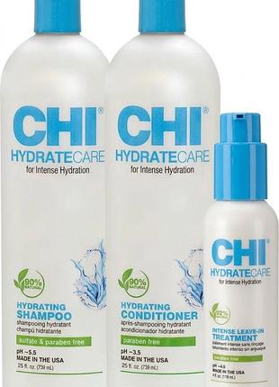 Набор chi hydrate care для глубокого увлажнения волос