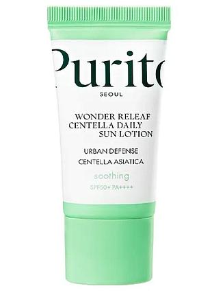Мініатюра легкого сонцезахисного лосьону пробник purito seoul wonder releaf centella daily sun lotion spf50+pa++++