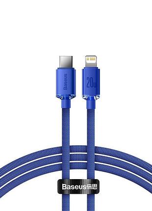 Кабель baseus crystal shine series fast charging data cable type-c to ip. blue ( )
