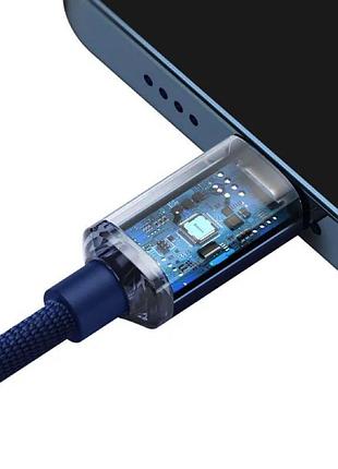 Кабель baseus crystal shine series fast charging data cable type-c to ip. blue ( ) 5