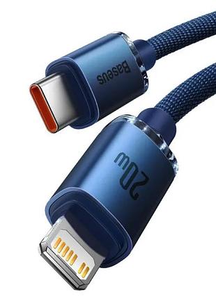 Кабель baseus crystal shine series fast charging data cable type-c to ip. blue ( ) 6